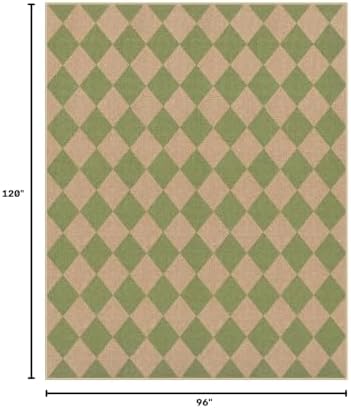 Lahome Checkered Easy Jute Living Room Rug, 8x10 Outdoor Rugs Washable - Image 2