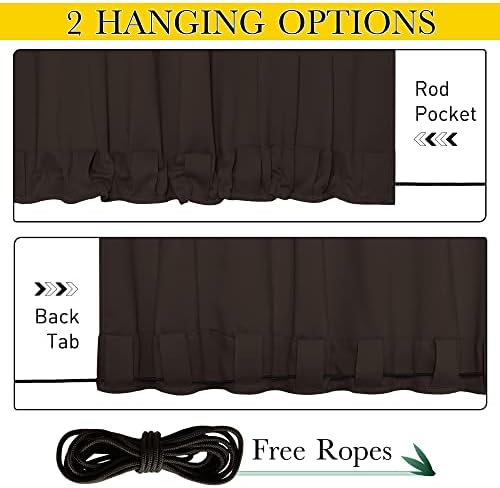 NICETOWN Patio Curtains Outdoor Waterproof W100 x L95 in Brown 2 PCs - Image 4