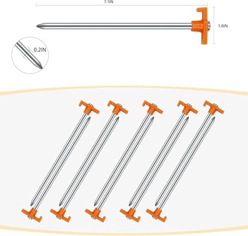 12 Pack Tent Stakes Heavy Duty Camping Stakes, AVOFOREST 7.1inch Non-Rust Metal - Image 2