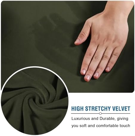 H.VERSAILTEX High Stretch Sofa Slipcover 4 Piece Cover Velvet Furniture - Image 5