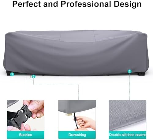 Waterproof Outdoor Patio Furniture Covers 118"L×57"W×28"H Grey - Image 5