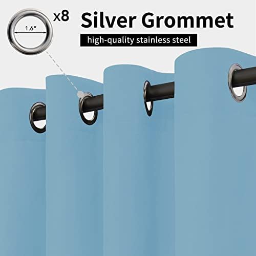 Easy-Going Outdoor Curtains for Patio 1 Panel, 54x84 inch, Sky Blue - Image 2