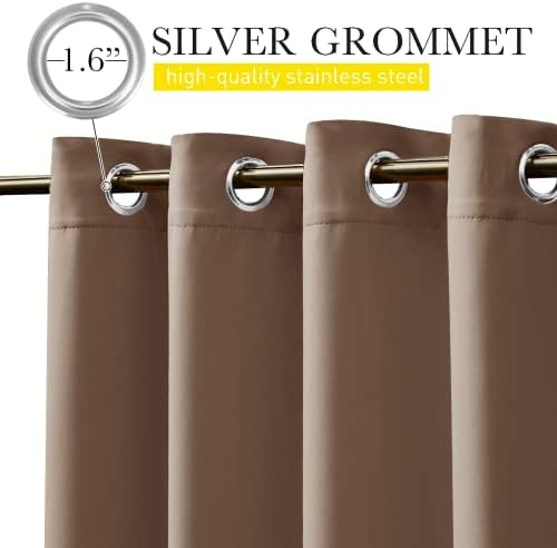 NICETOWN Patio Curtains Outdoor Waterproof W100 x L95 in Tan 2 PCs - Image 4