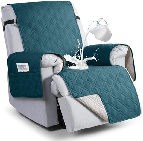 VANSOFY 100% Waterproof Recliner Chair Covers Washable, Peacock Blue by VANSOFYFURNITURECOVERS