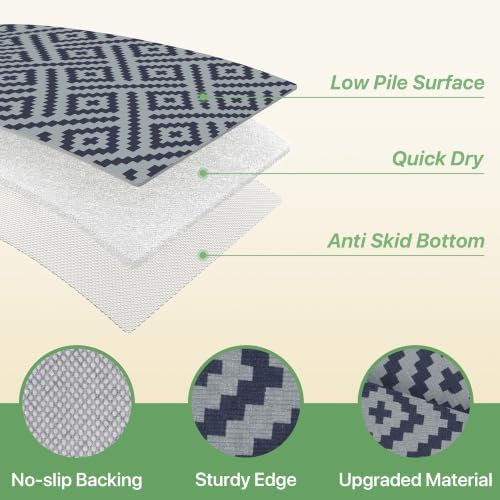 GENIMO Outdoor Rug, Waterproof Plastic Rugs - Image 6