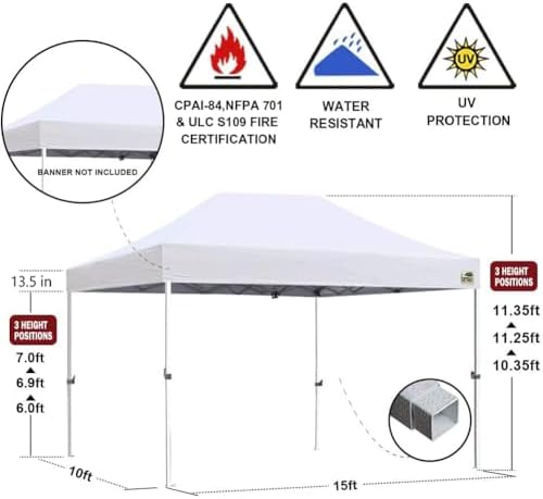Eurmax USA 10x15ft Pop Up Canopy, Commercial Instant Tent - Image 3