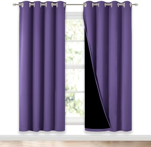 NICETOWN Lilac Purple Full Shade Curtain Panels, Pair of Energy Smart & Noise by NICETOWN