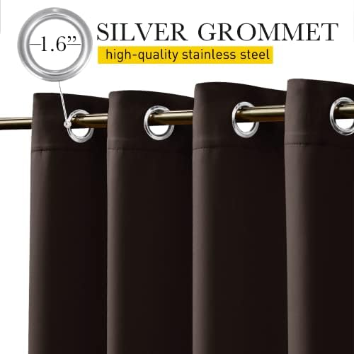 NICETOWN Patio Curtains Outdoor Waterproof W100 x L95 in Brown 2 PCs - Image 2