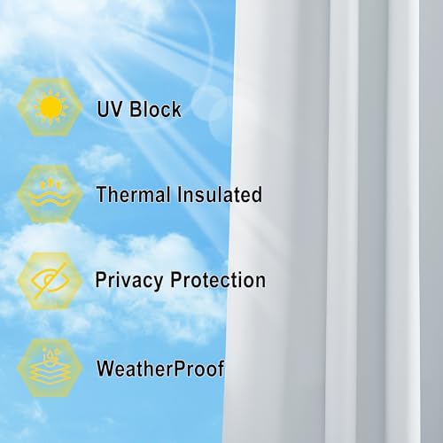 NICETOWN Outdoor Curtains for Patio W100 x L95 inch 2 Pieces, Sun Blocking - Image 4