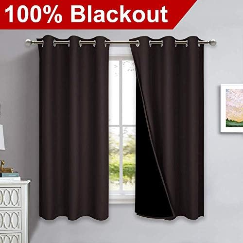 NICETOWN 100% Blackout Curtains 45 inches Long, 1 Pair, 42 inches Width Each - Image 2