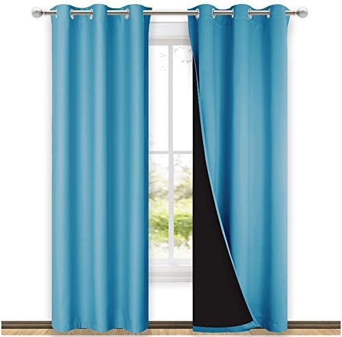 NICETOWN Teal Blue Full Shade Curtain Panels, Pair of Thermal Insulated & by NICETOWN