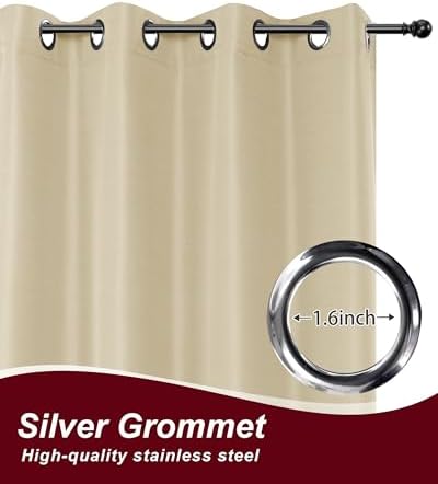 Grommet Outdoor Curtains for Patio Waterproof 8 Pcs 54x120 In Cream - Image 2