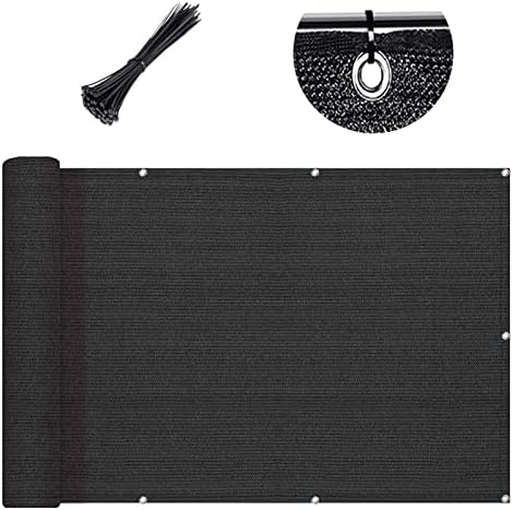 SUNLAX Custom Size 2.5'x8' Black Balcony Privacy Screen 90% UV Block by SUNLAX