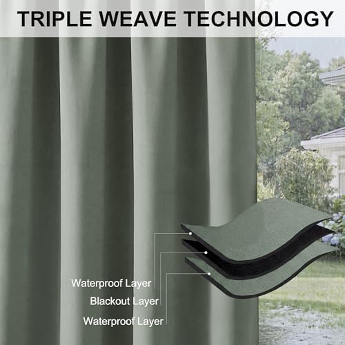 RYB HOME Outdoor Curtains for Patio Waterproof Privacy Thermal Insulated - Image 6
