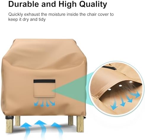 2 Pack Outdoor Patio Chair Covers Waterproof 30"Wx27"Dx36"H - Image 5