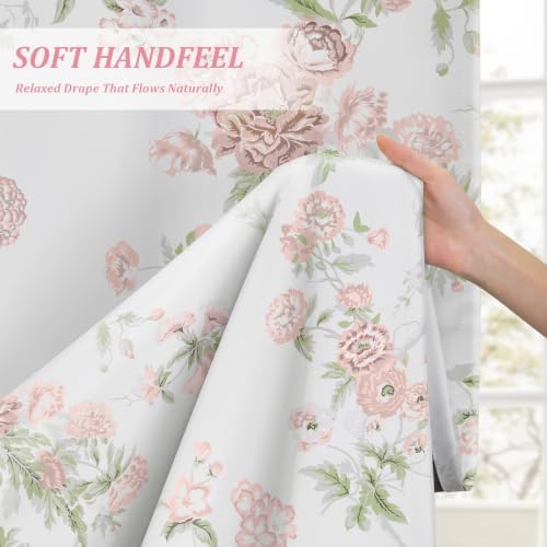 Floral 90% Blackout Curtains for Bedroom Living Room 84 Inch 2 Panels - Image 7