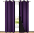 NICETOWN Room Warming Blackout Curtains 80 inches Long, Royal Purple, 2 Pieces by NICETOWN