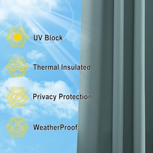 NICETOWN Outdoor Curtain for Patio Waterproof Extra Wide 100 in, Sun Blocking - Image 5