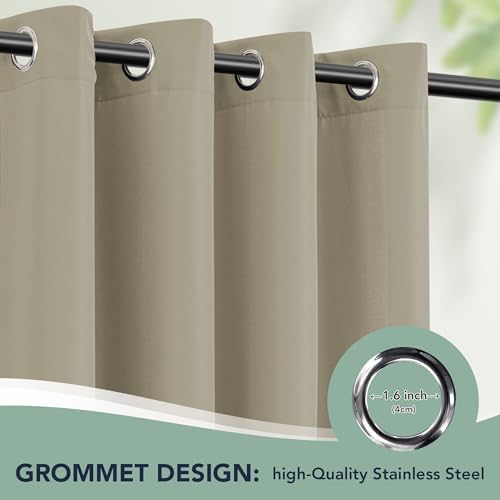 Outdoor Curtains for Patio Waterproof, 6 Drape Panels, Sun Shades - Image 6