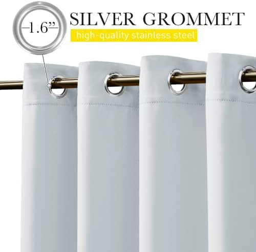 NICETOWN Outdoor Curtains Waterproof & Windproof W100xL108 Greyish White - Image 3