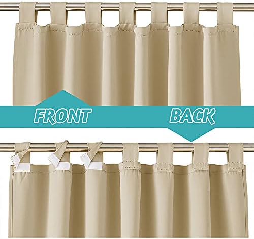 RYB HOME Detachable Top Outdoor Curtains 2 Panels, Waterproof Blackout Privacy - Image 3