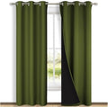 NICETOWN Olive Green Full Shade Curtain Panels, Olive Green, Pair of Thermal by NICETOWN