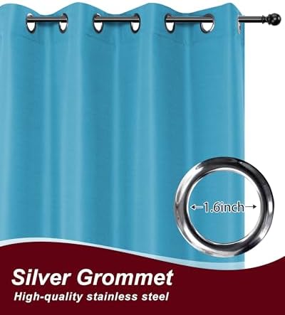 Grommet Outdoor Curtains for Patio Waterproof 8 Pcs 54x108 In Teal - Image 2