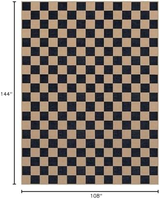 Lahome Checkered Easy Jute Living Room Rug, 9x12 Outdoor Area Rugs Washable - Image 2