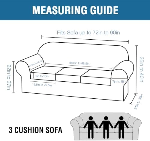 H.VERSAILTEX Modern Velvet Plush 4 Piece High Stretch Sofa Slipcover Furniture - Image 2