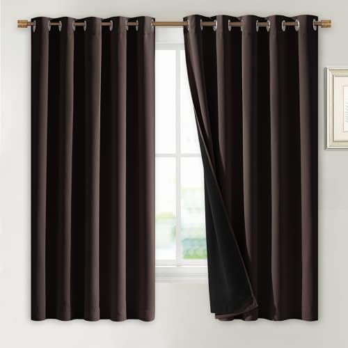 NICETOWN 100% Blackout Lined Curtains, 1 Pair, 2 Thick Layers Completely by NICETOWN