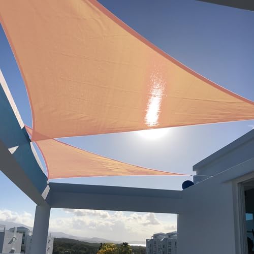 SUNNY GUARD Custom Size 19'x19'x19' Peach Fuzz Sun Shade Sail Triangle UV Block by SUNNYGUARD