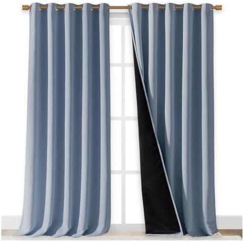 NICETOWN Full Shading Curtains for Windows, Vintage Blue, 62 inches W x 95 - Image 2