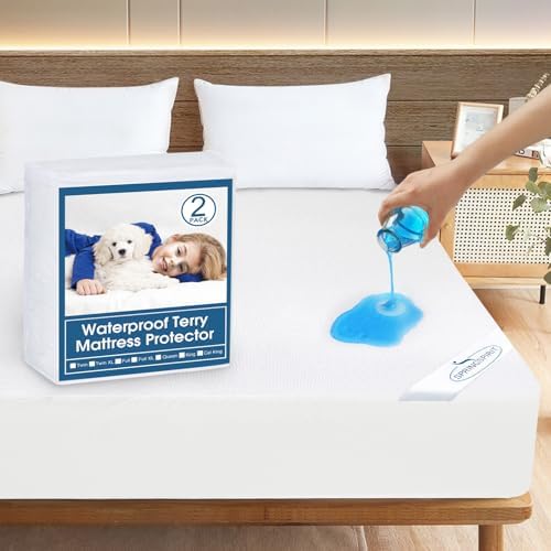 Crib Mattress Protector Waterproof, Absorbent Fitted Sheet by SpringspiritBedding