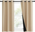 NICETOWN Bedroom Full Blackout Curtain Panels, 37 by 40-inch, Biscotti Beige by NICETOWN