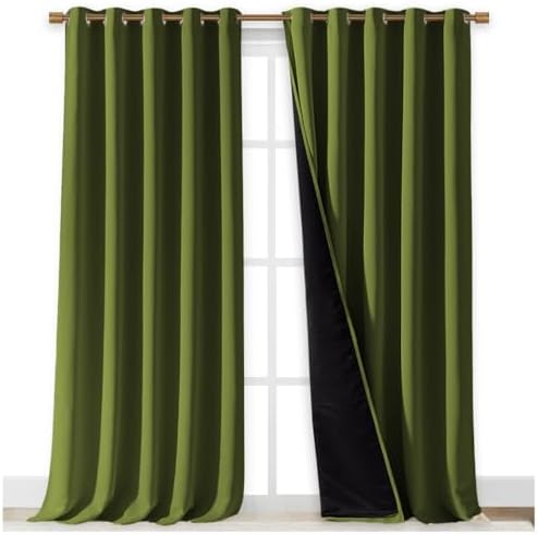 NICETOWN 100% Blackout Blinds, 70 inches x 108 inches, Olive Green, Laundry - Image 2