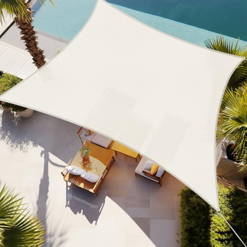 Shade&Beyond 18'X28' Sun Shade Sail Cream Rectangle by ShadeBeyond