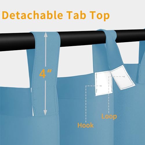 Easy-Going Outdoor Patio Curtains 2 Panels, 110x108 inch, Sky Blue - Image 2