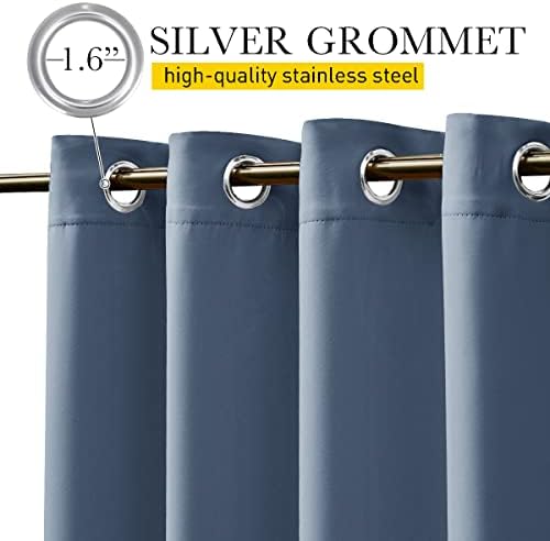 NICETOWN Patio Curtains Outdoor Waterproof W100 x L95 in Stone Blue - Image 5