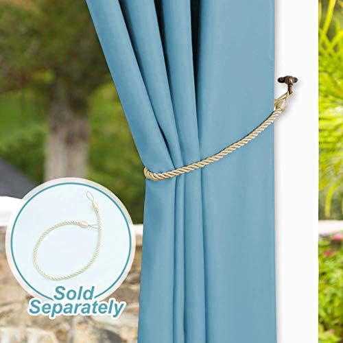 NICETOWN Outdoor Curtain for Patio Waterproof, 1 Panel, W52 x L84, Teal Blue - Image 6