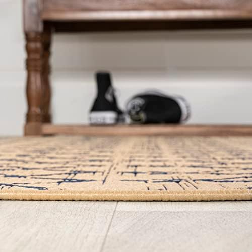 JONATHAN Y Moroccan Geometric Indoor Outdoor Square Area Rug 6X6 Beige/Navy - Image 5