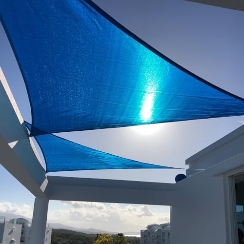 SUNNY GUARD 10' x 10' x 10' Triangle Shade Sail 95% UV Block Outdoor Canopy by SUNNYGUARD