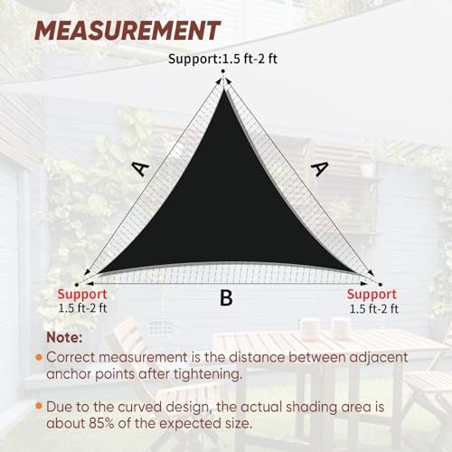 Shade&Beyond 9'X9'X9' Sun Shade Sail Black Triangle - Image 6