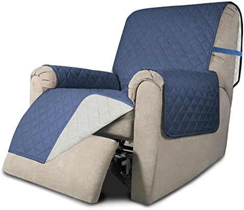 Easy-Going Reversible Couch Cover, Recliner 19 in, Dark Blue/Ivory by Easy-Going