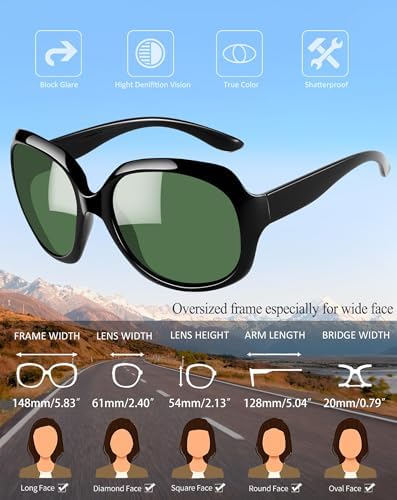 Joopin Oversized Sunglasses Womens Trendy Polarized Large Driving Sun Glasses - Image 3
