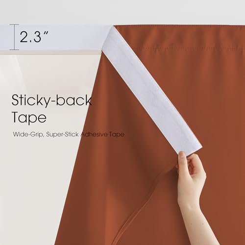 NICETOWN Fade Resistant Rod-Free Outdoor Curtains 96" L Burnt Orange - Image 3