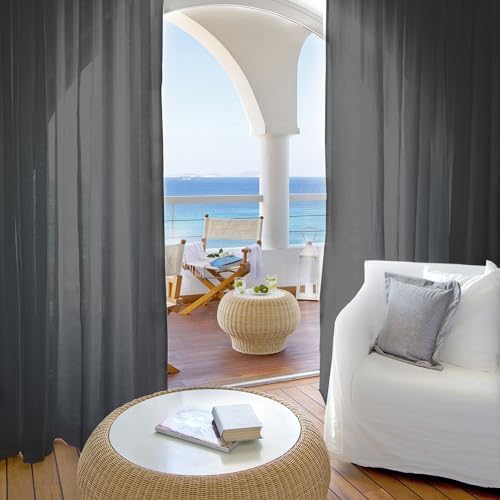 Outdoor Sheer Curtains for Patio Waterproof, 4 Panels Rod Pocket Indoor/Outdoor - Image 7