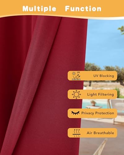 HolidayIdeas Red Outdoor Curtains - Image 3