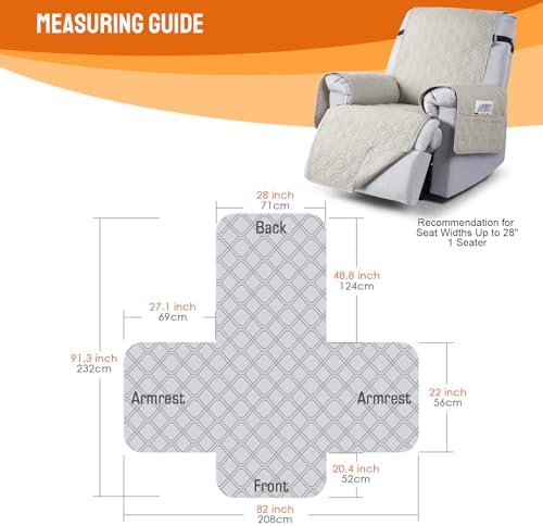 VANSOFY 100% Waterproof Recliner Chair Covers, Recliner Cover Non-Slip Dog - Image 6