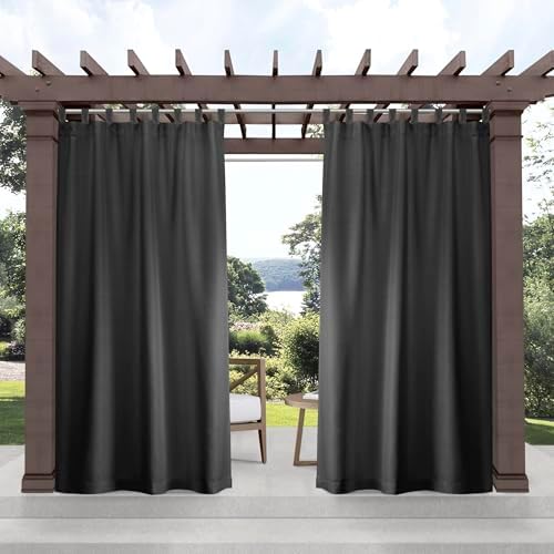 Exclusive Home Cabana Solid Indoor/Outdoor Light Filtering Hook-and-Loop Tab by HOMEDynamix
