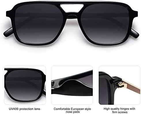 SOJOS Retro Aviator Sunglasses Womens Mens, Trendy Rectangle Shades SJ2202 - Image 6